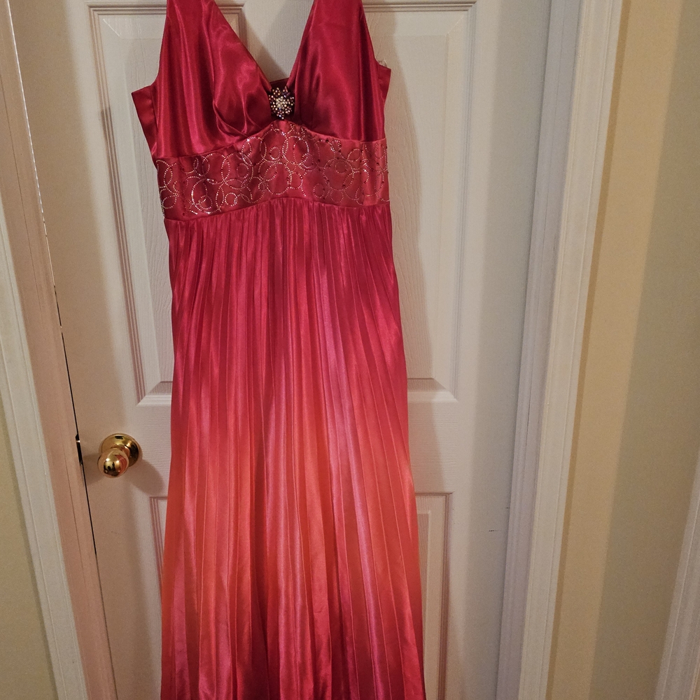 Onyx Nite Pink and Orange Maxi Dress